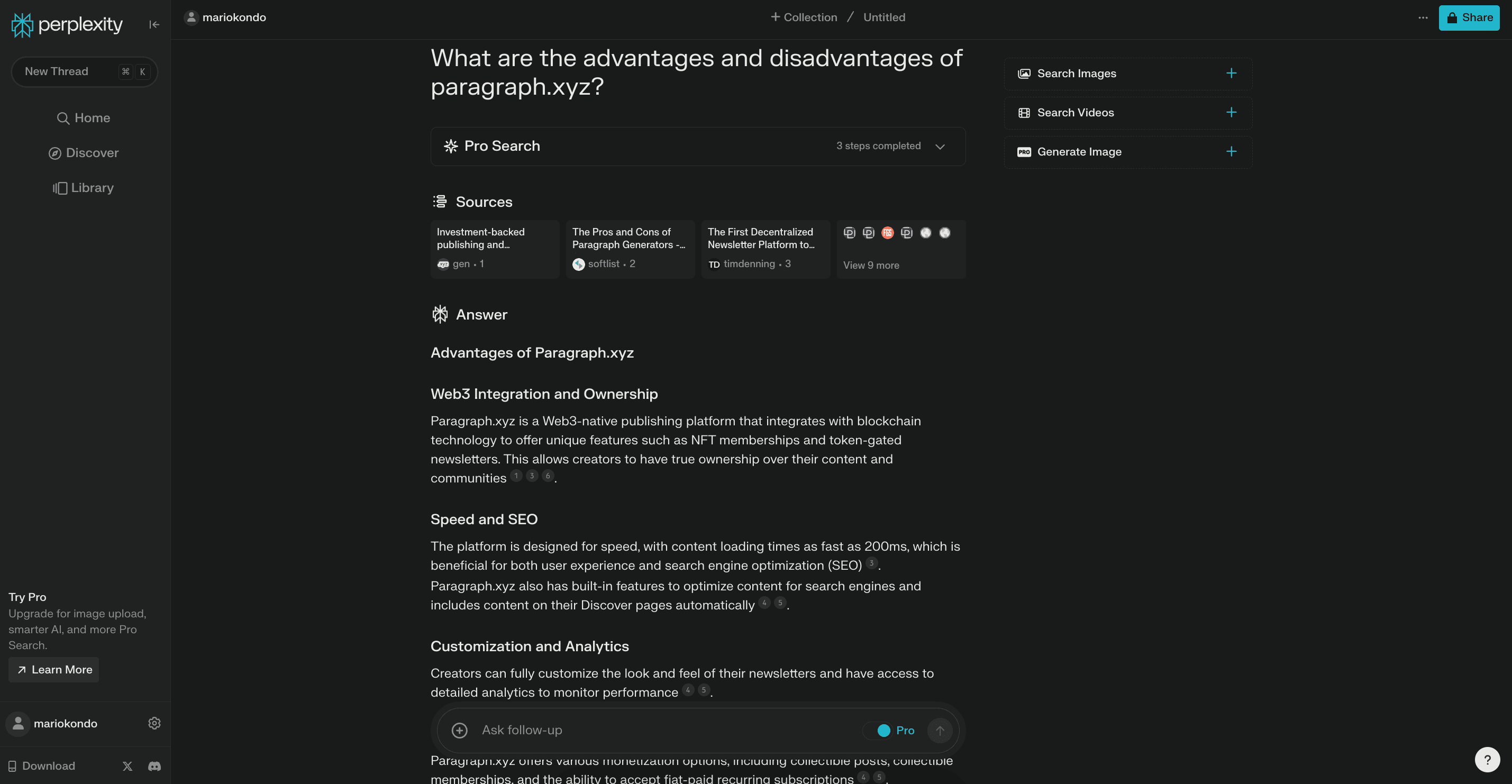 Perplexity AI Interface